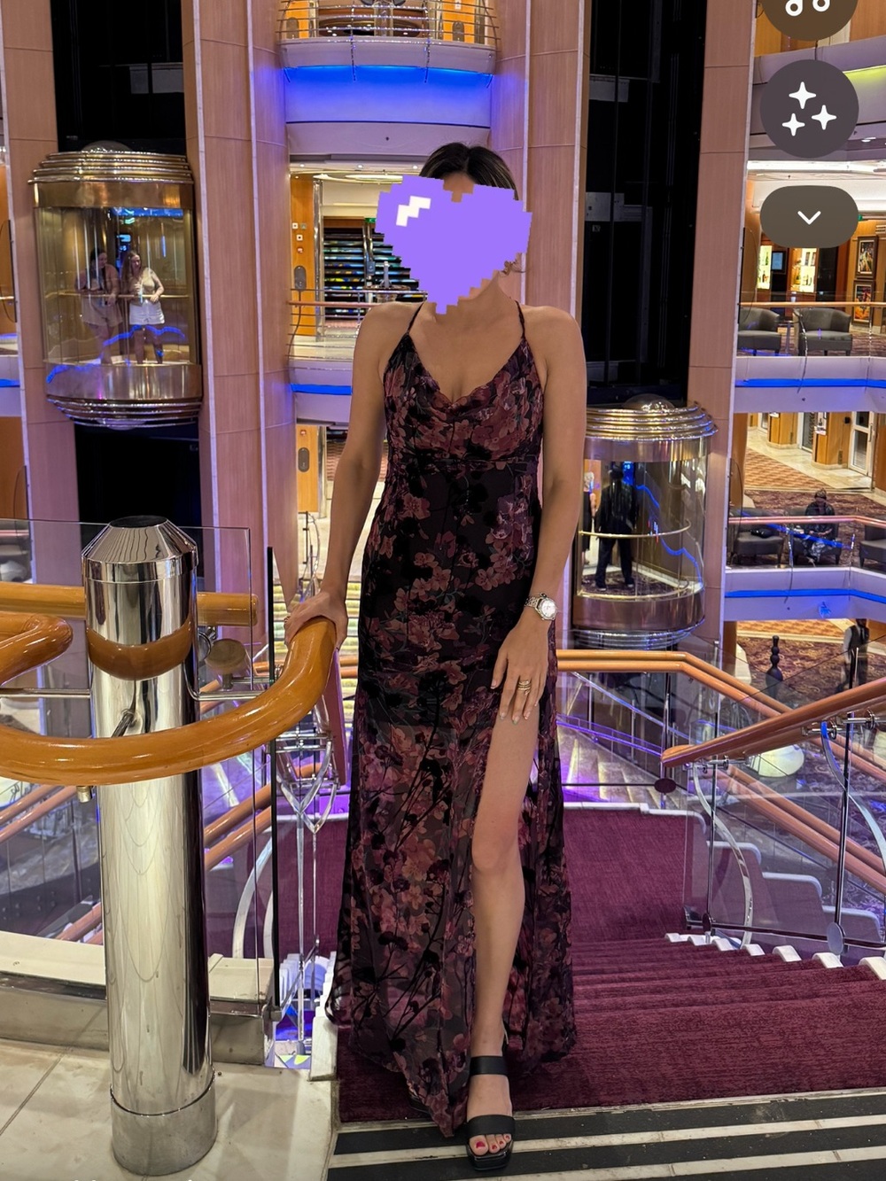 Showpo Aletta cowl neck purple maxi dress. Size 4, great condition - Picture 5 of 5